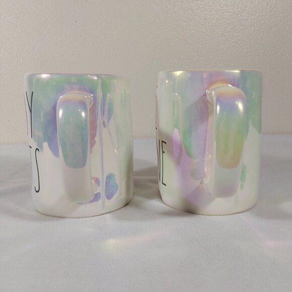 Set of 2 Rae Dunn Iridescent Valentine's Day 12oz Mugs - Perfect Condition - Picture 3 of 7
